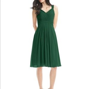 Azazie Forest Green Pleated Bridesmaid Dress